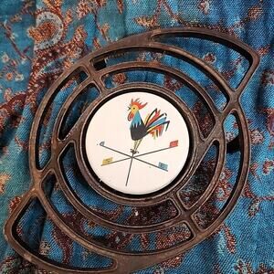 VTG Williamsburg electric food warmer trivet Ceramic Rooster No Cord Not Tested